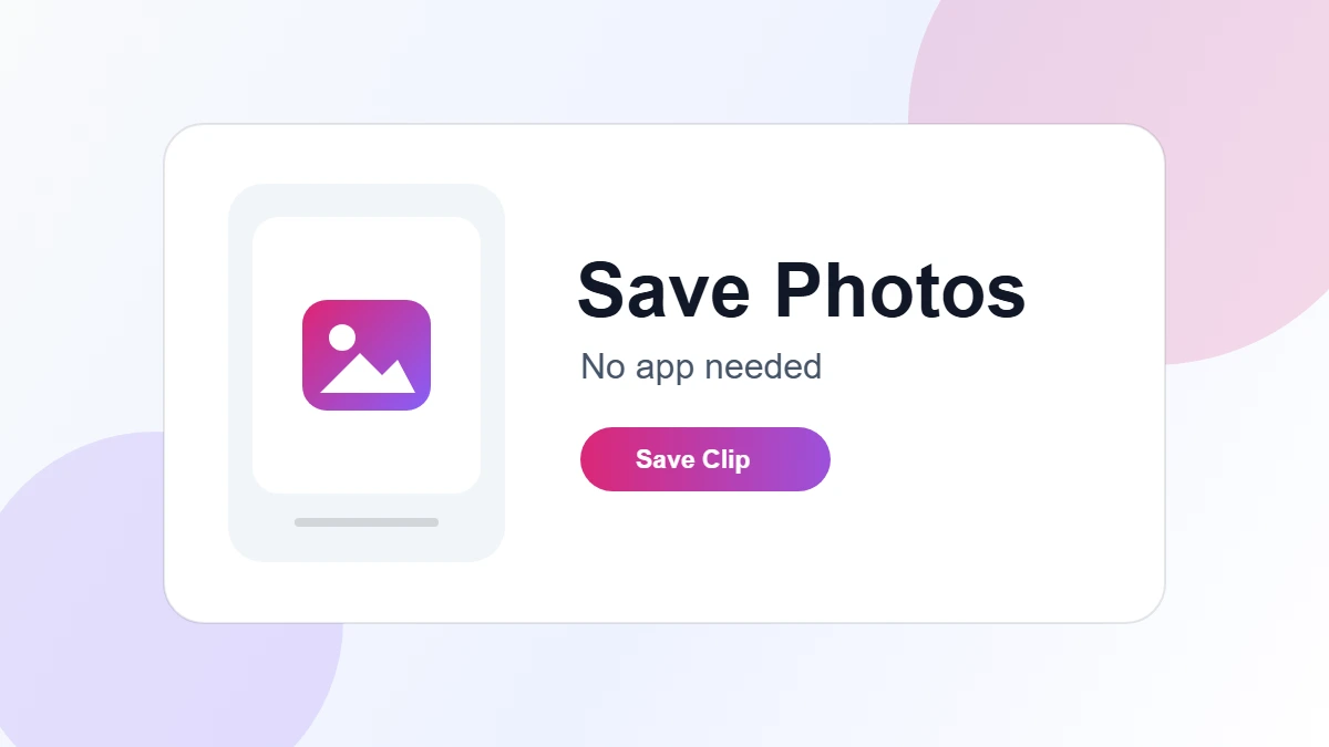 Instagram photo open on a phone with an image save icon