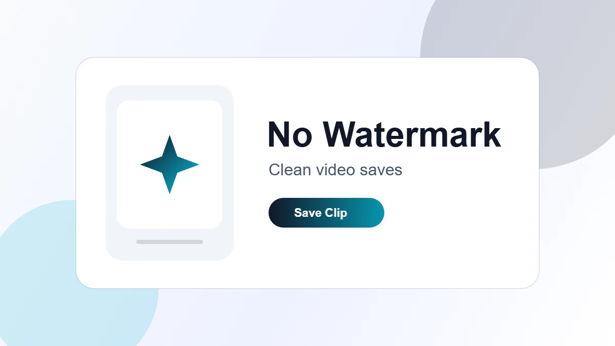 Clean TikTok-style video card without a watermark on a simple background