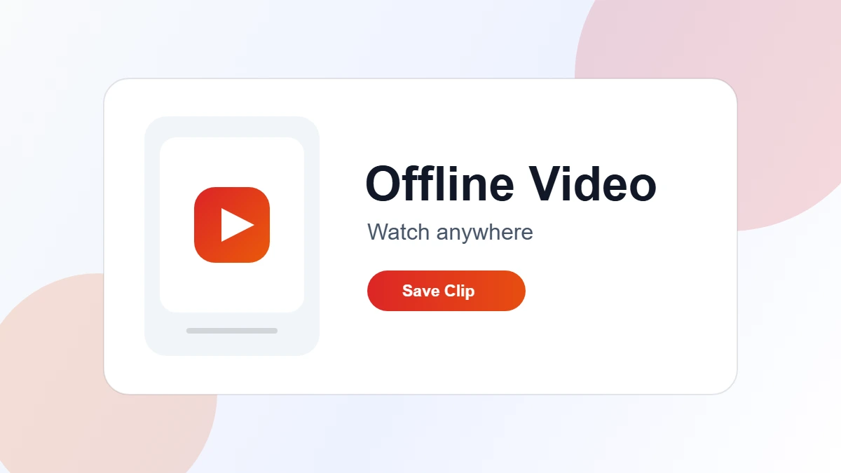 YouTube video card saved for offline playback on a laptop and phone