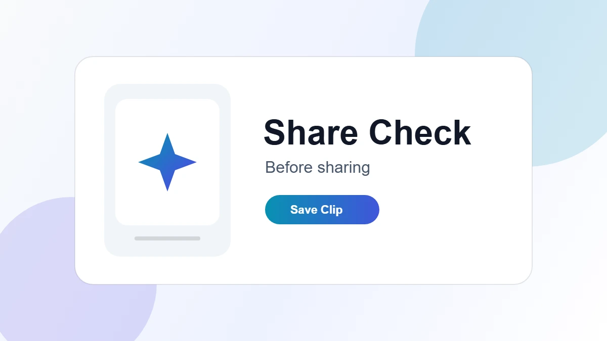 Downloaded video open on a phone with a share menu and checklist