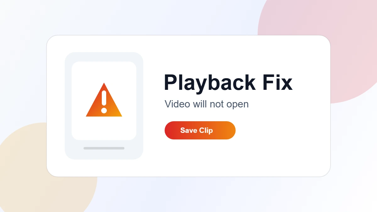 Downloaded video file showing an unsupported file warning on a phone